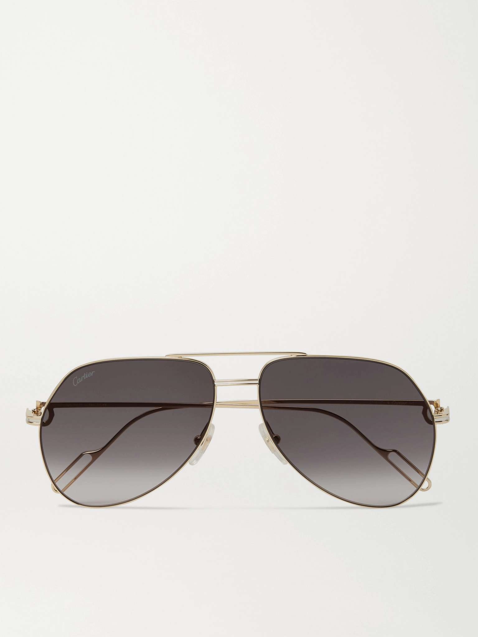 Aviator-Style Gold-Tone Mirrored Sunglasses - 1