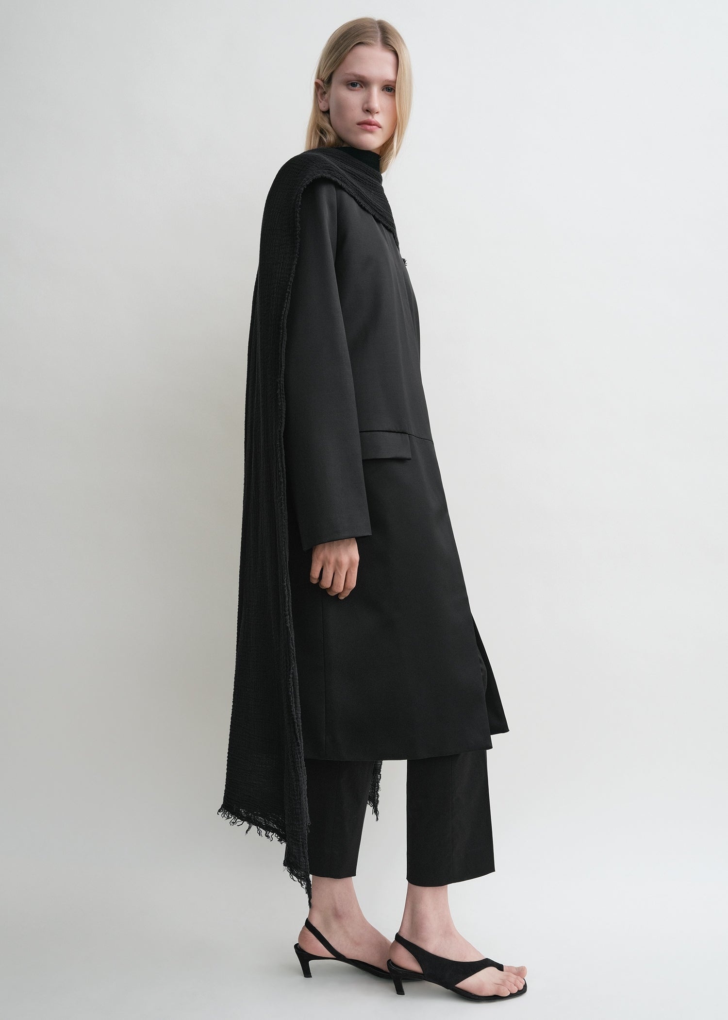 Crinkled scarf black - 3