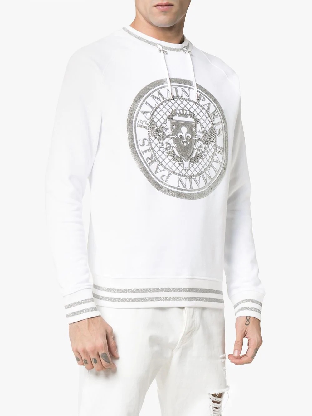 white Coin logo print jumper - 3