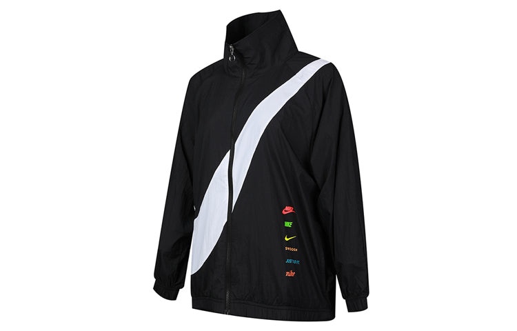 (WMNS) Nike Big Swoosh Jacket 'Black White' DA0981-010 - 2