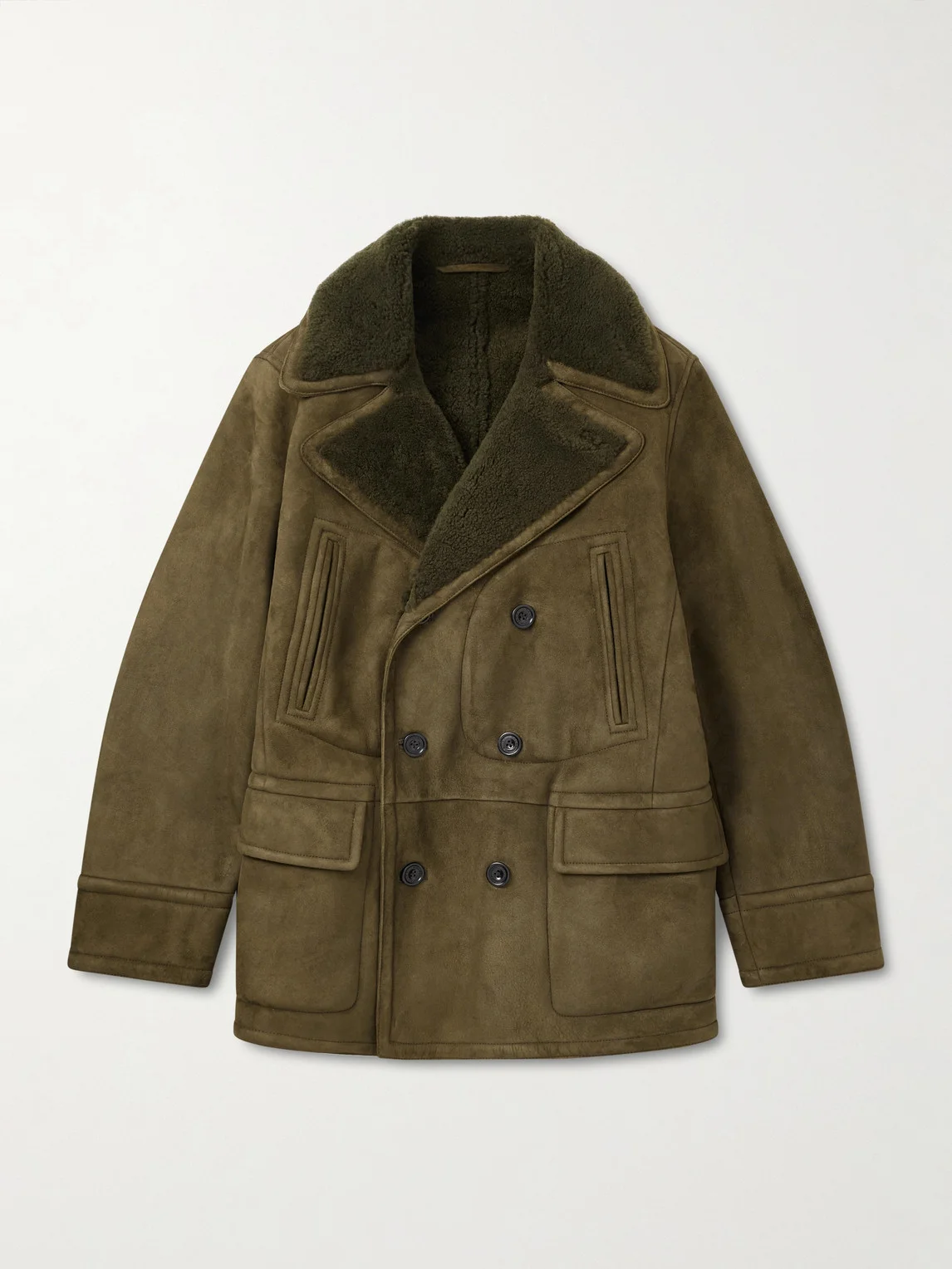 Double-Breasted Shearling Jacket - 1