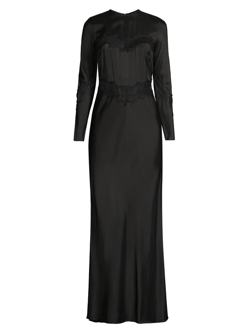 Women's Spencer Satin & Lace Maxi Dress - Black 1