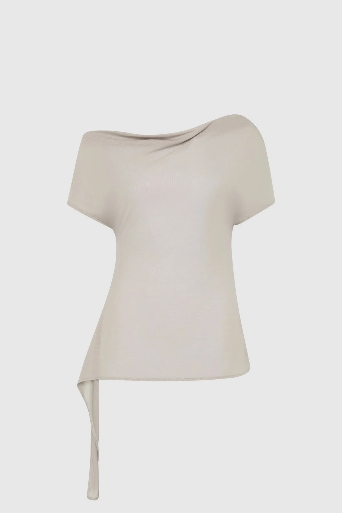 Fine Jersey Off Shoulder Top - Soft Ash - 1