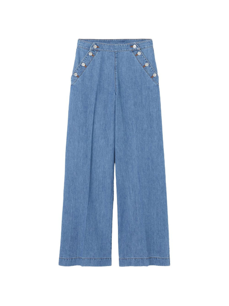 buttoned wide-leg jeans 1