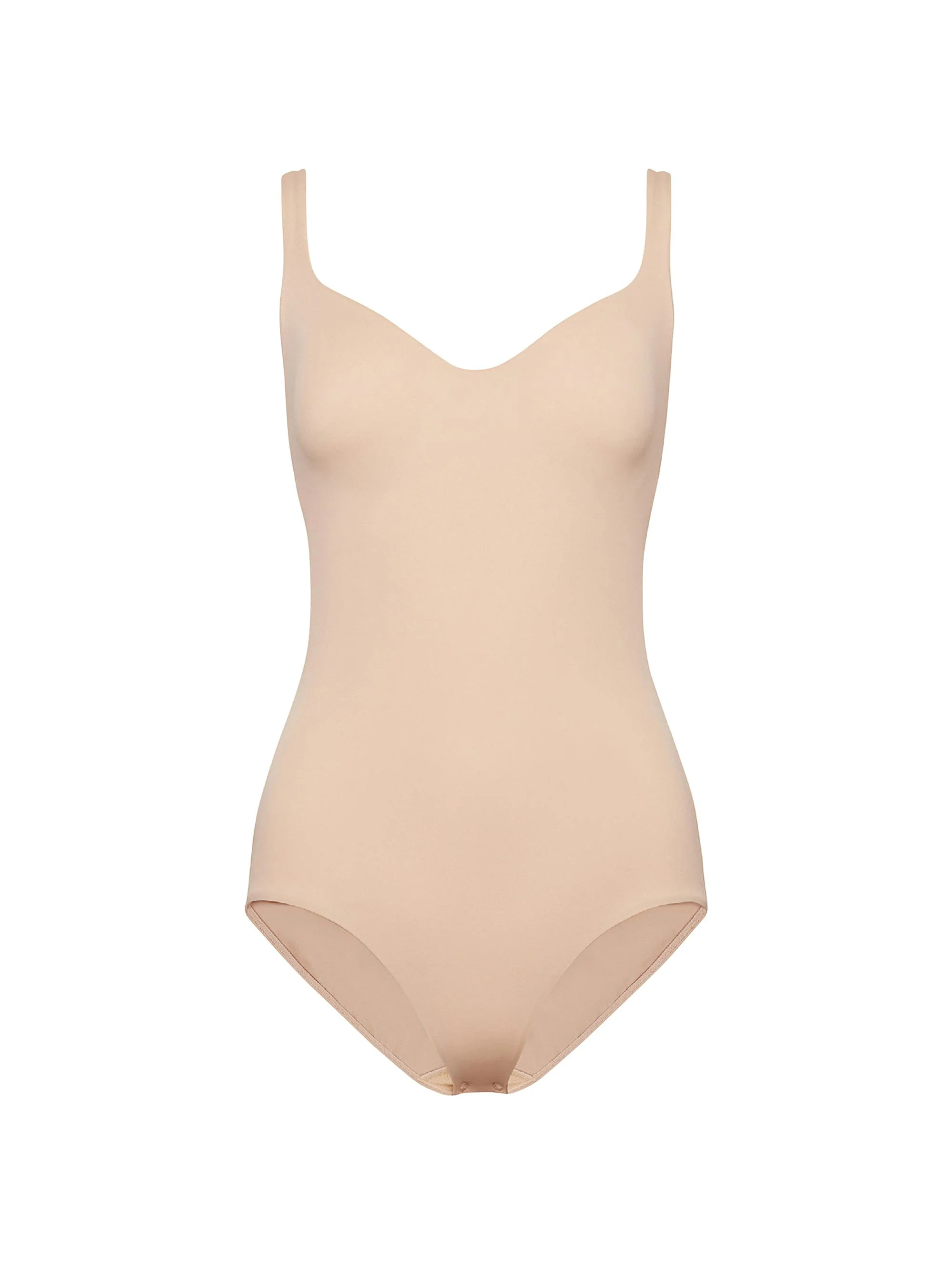Women's Formfitting Sleeveless V-Neck Bodysuit - Powder - 1
