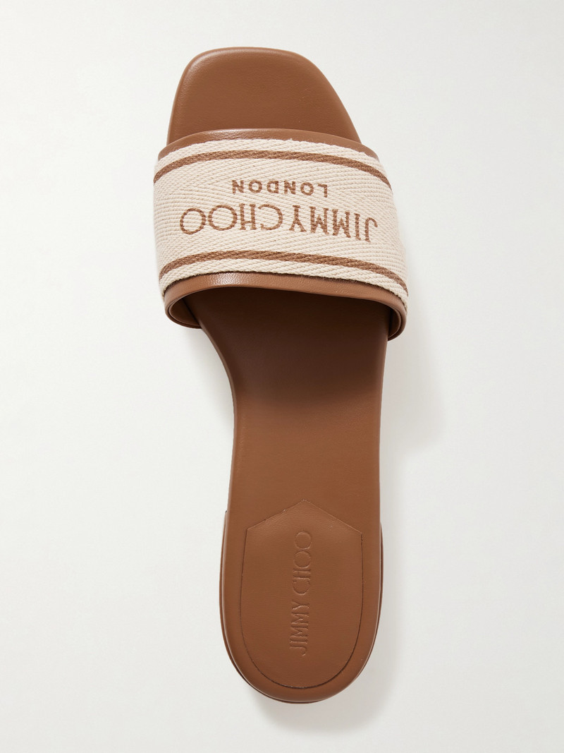 Joa Canvas And Leather Slides 5