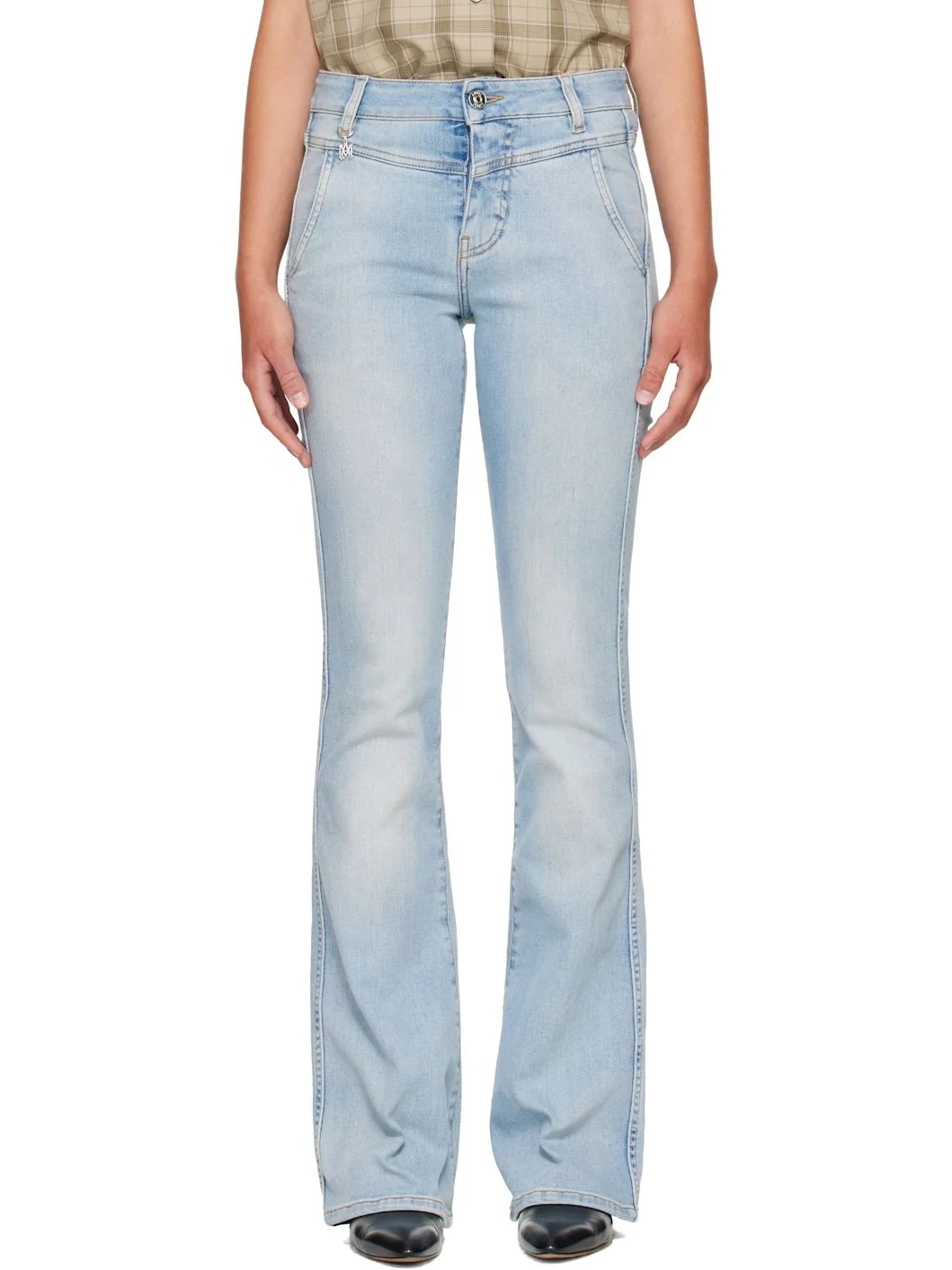 Blue Skinny Flare Jeans - 1