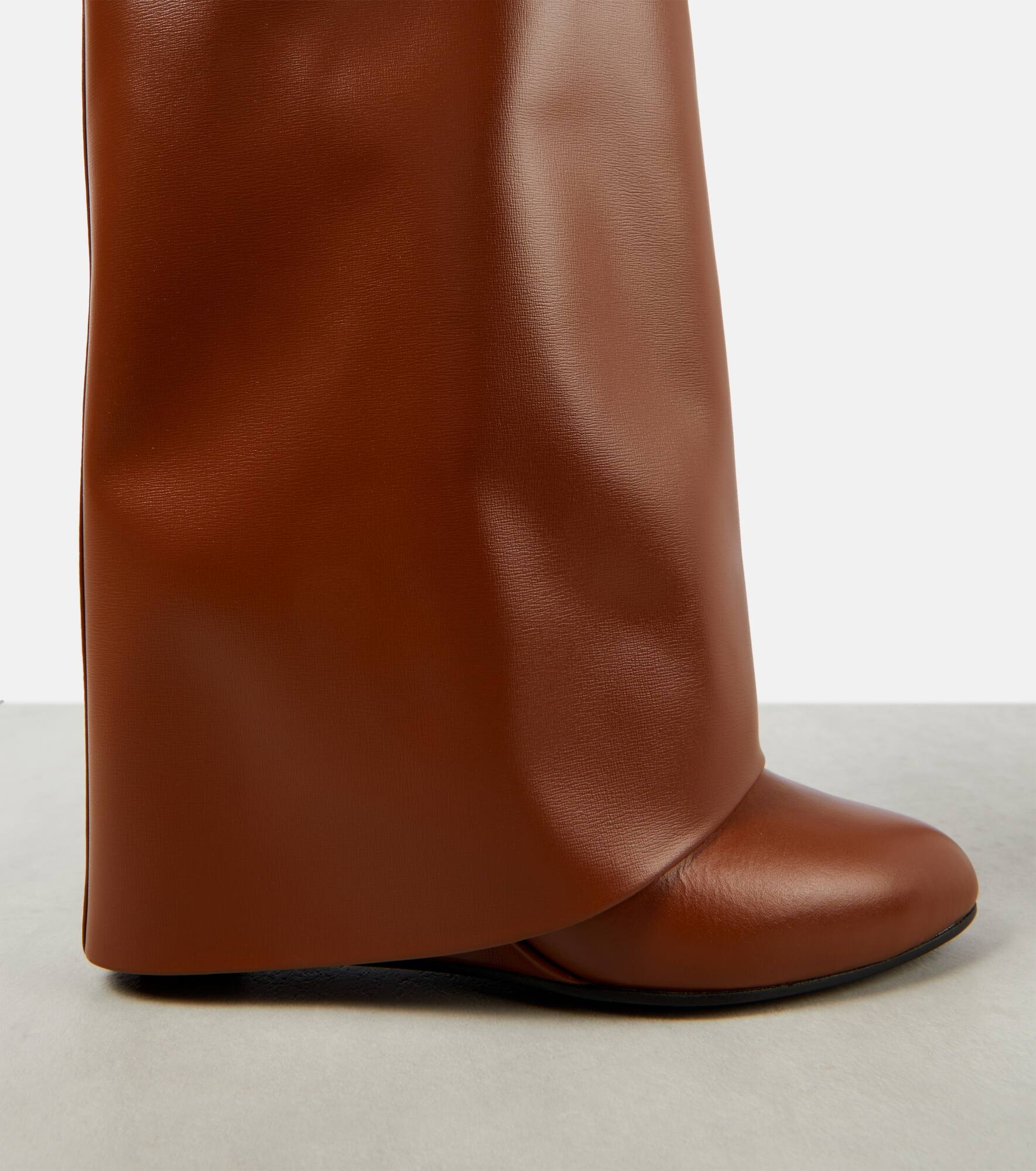 Shark Lock leather knee-high boots - 5