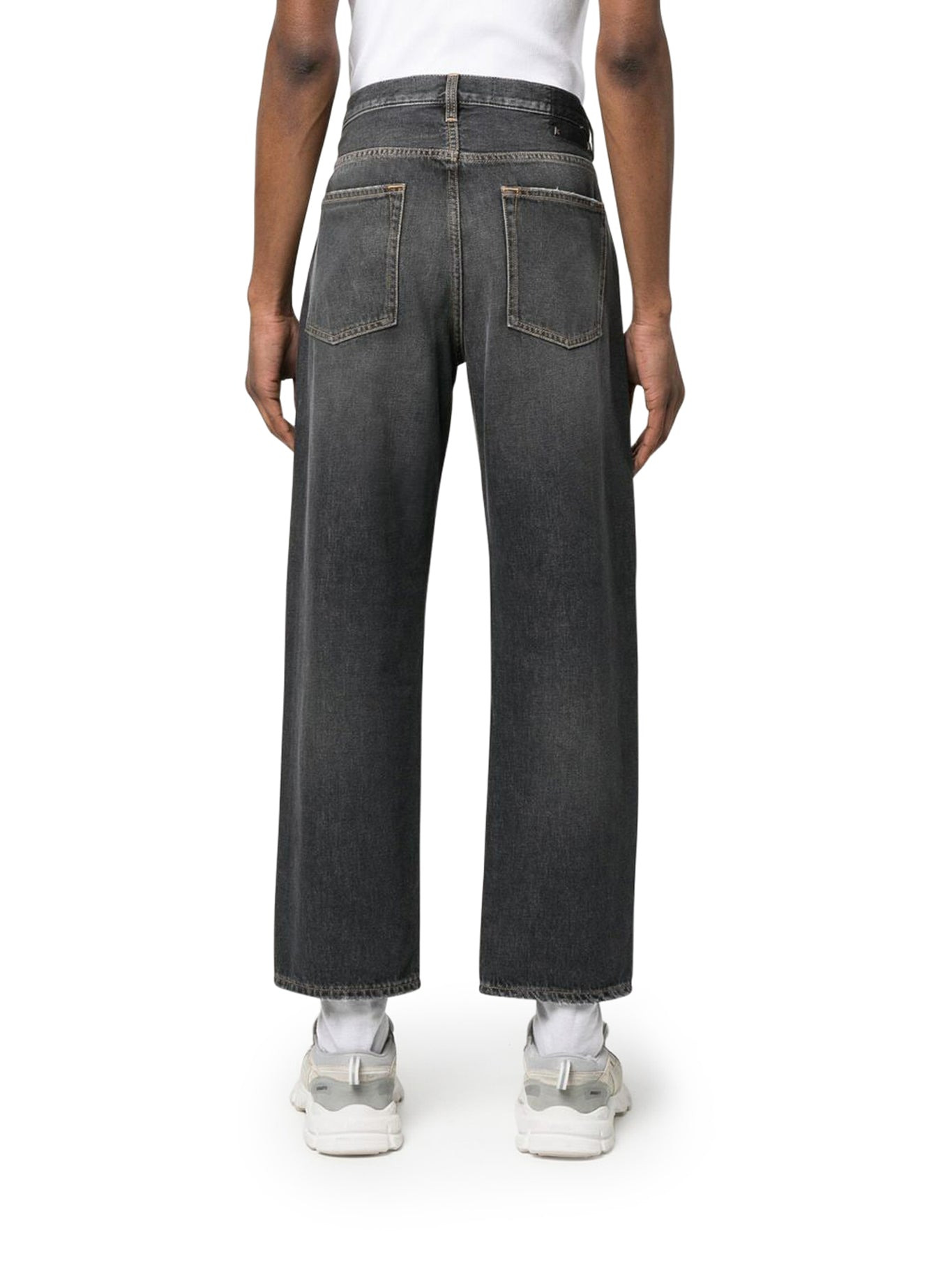 LOGO-PATCH WIDE-LEG WASHED JEANS - 4