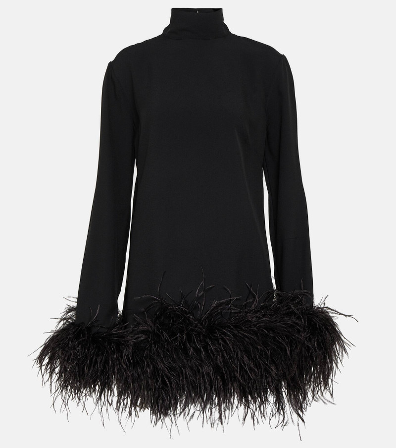 Piccolo Ubud feather-trimmed minidress - 1