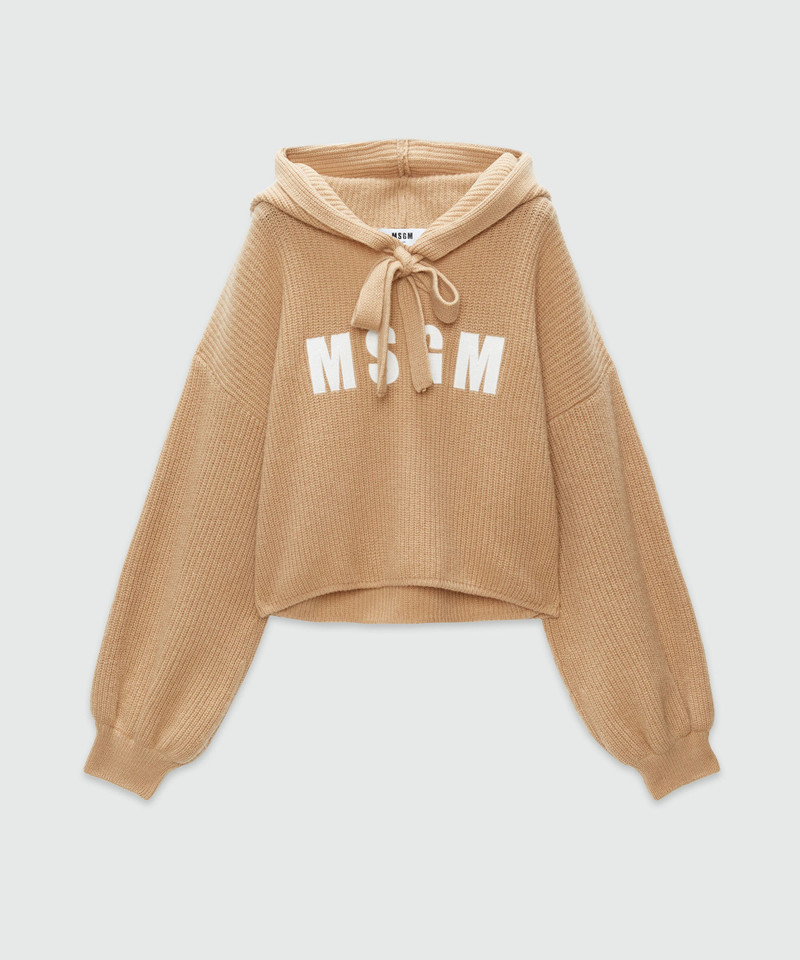 Wool and cashmere biscuit sweater with Impact logo - 1
