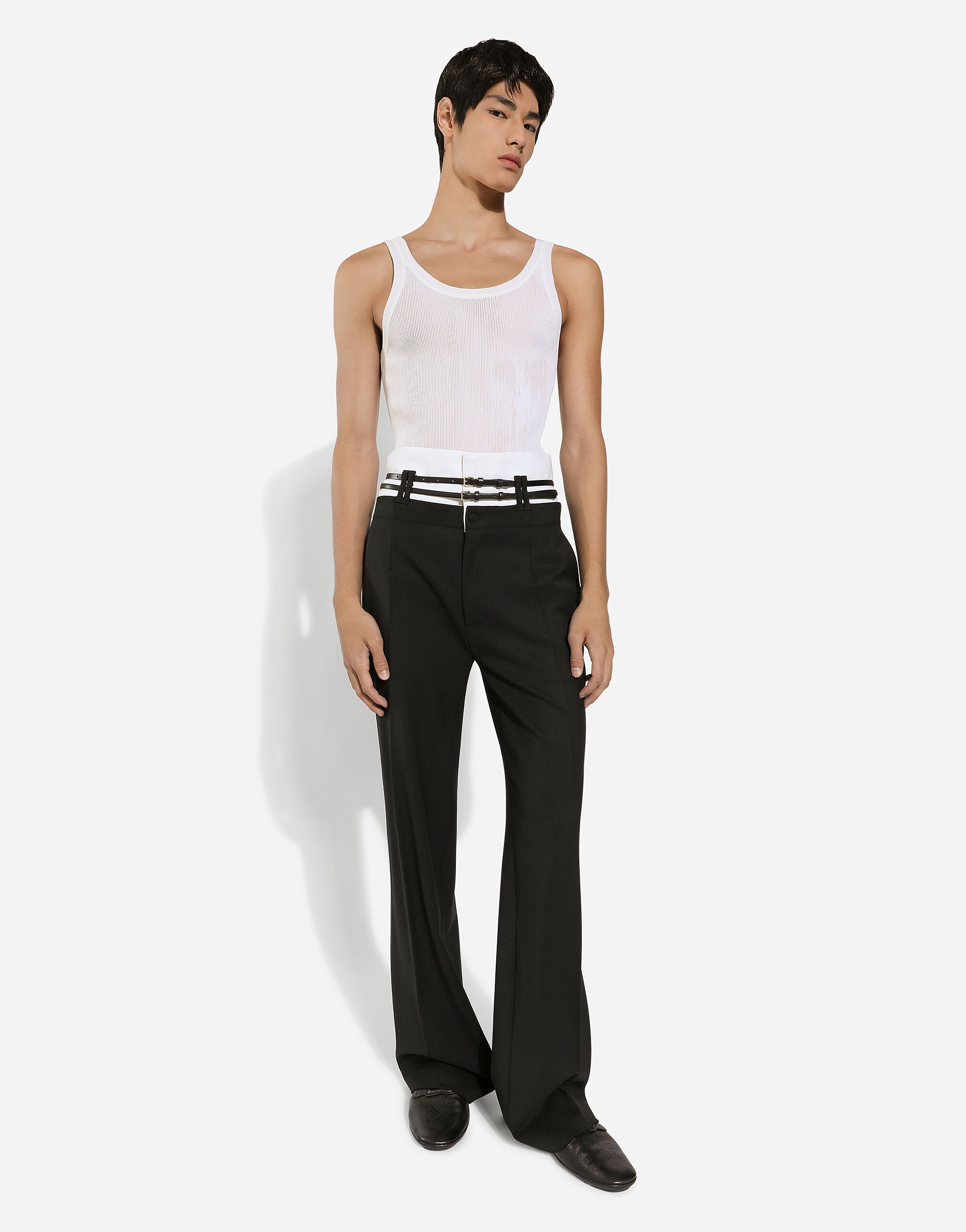 Tailored pants with contrasting belt - 5