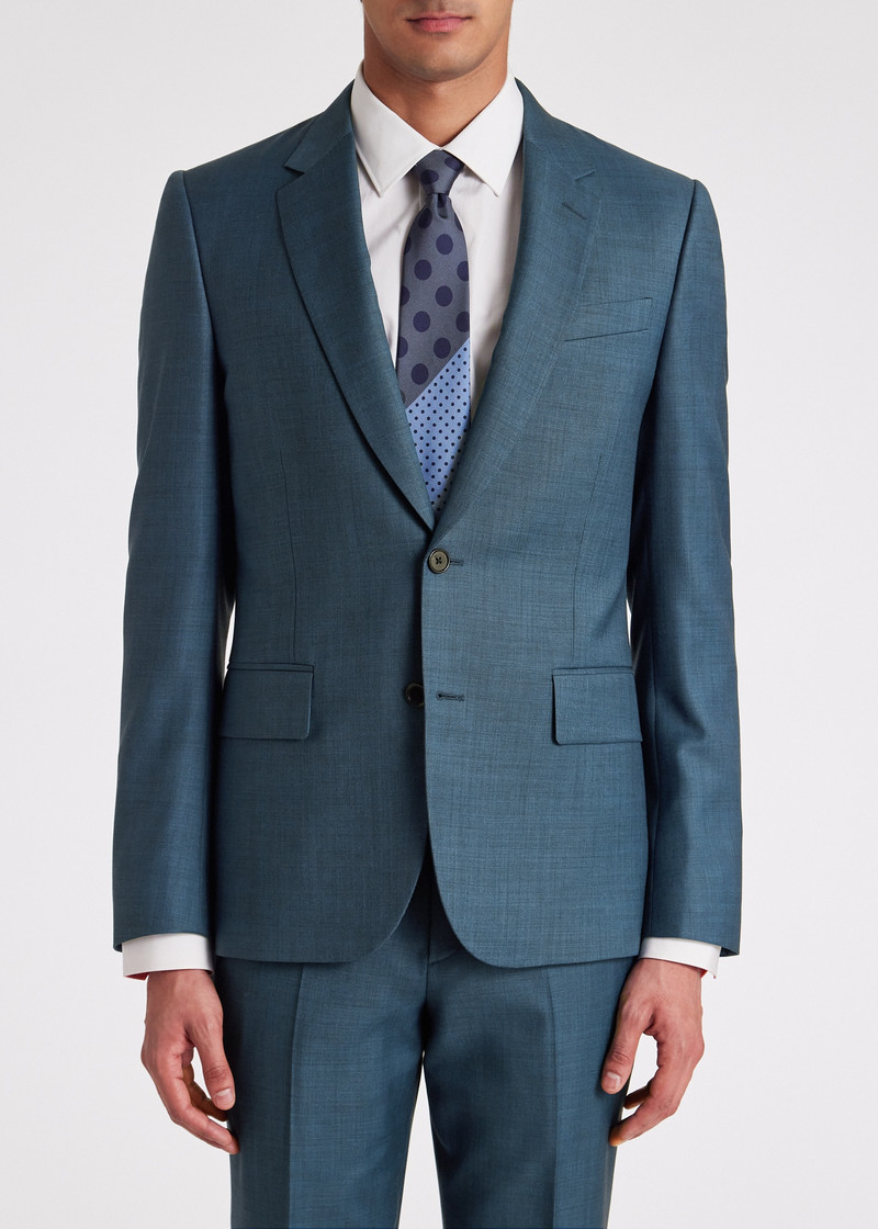 Tailored-Fit Sharkskin Wool Suit 9
