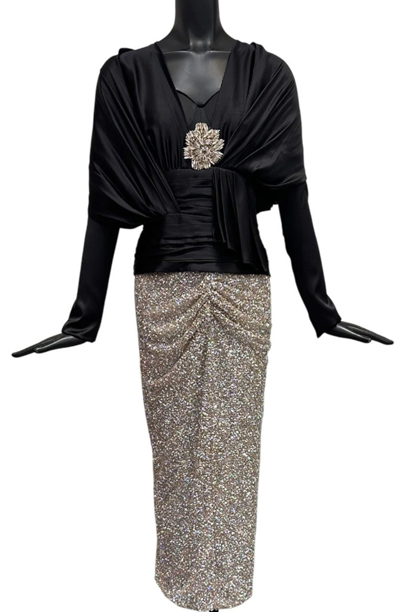 COSTARELLOS NELL SATIN BLOUSE outlook
