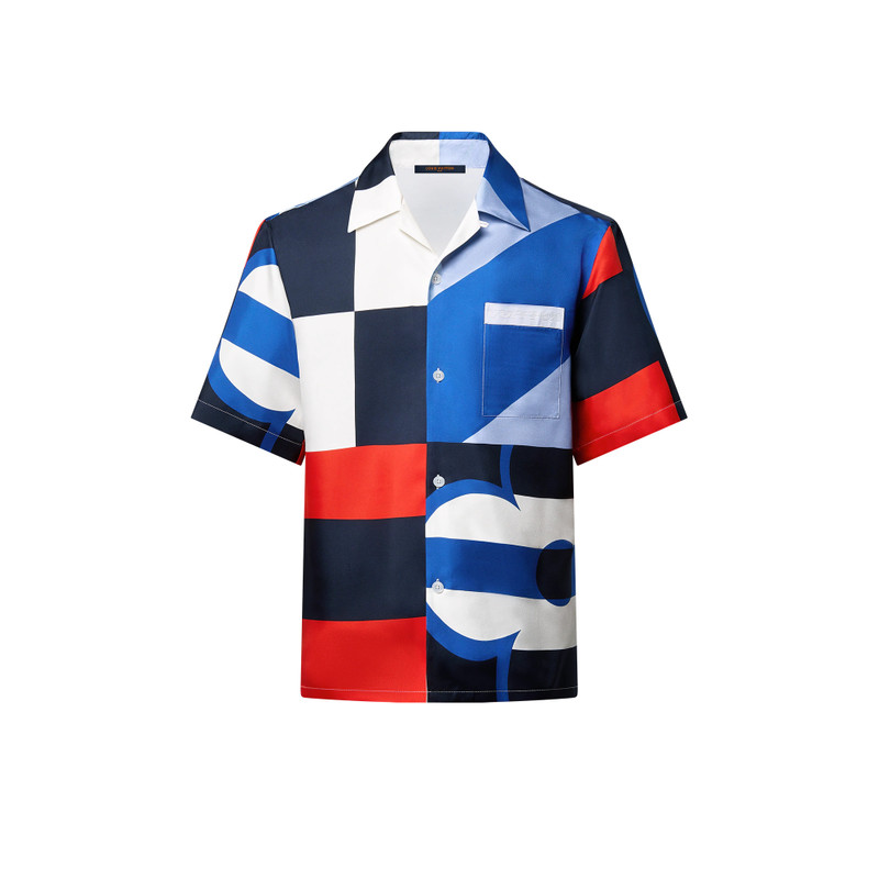 Printed Short-Sleeved Silk Shirt 1