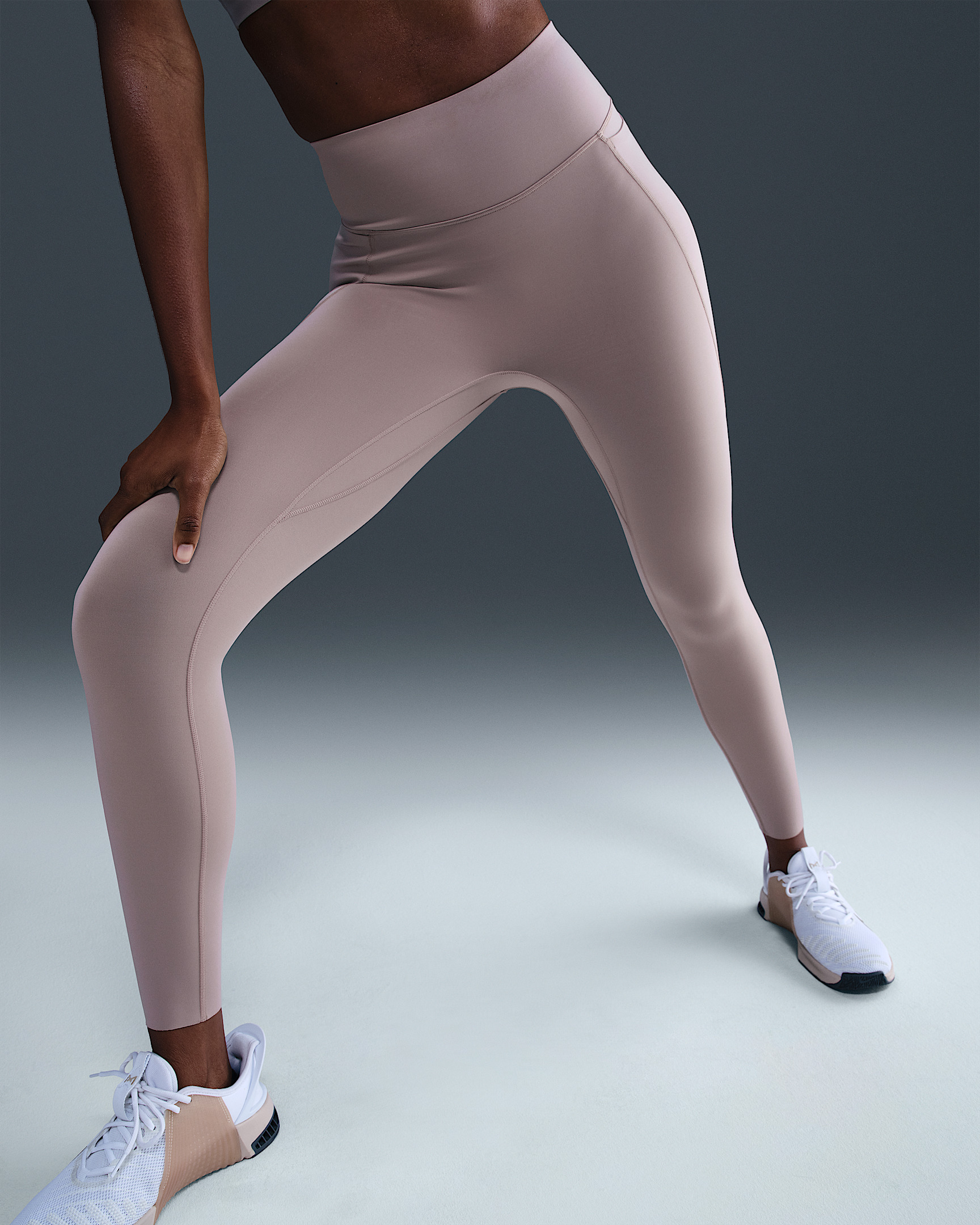 Nike Universa Women's High-Waisted 7/8 Leggings with No Front Seam - 2