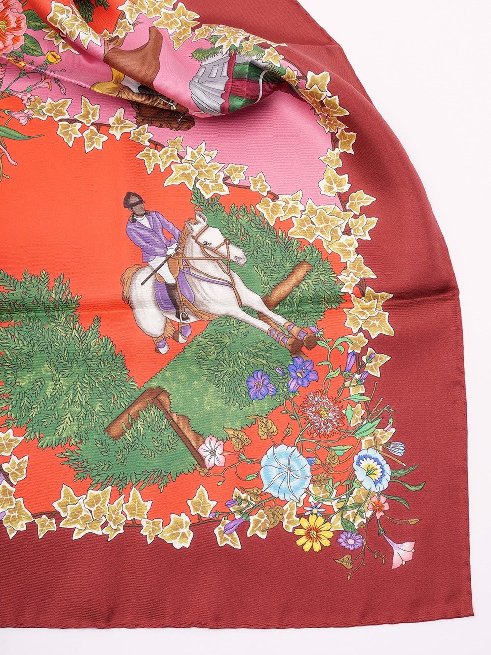 Allover Floral Print Silk Carré - 4