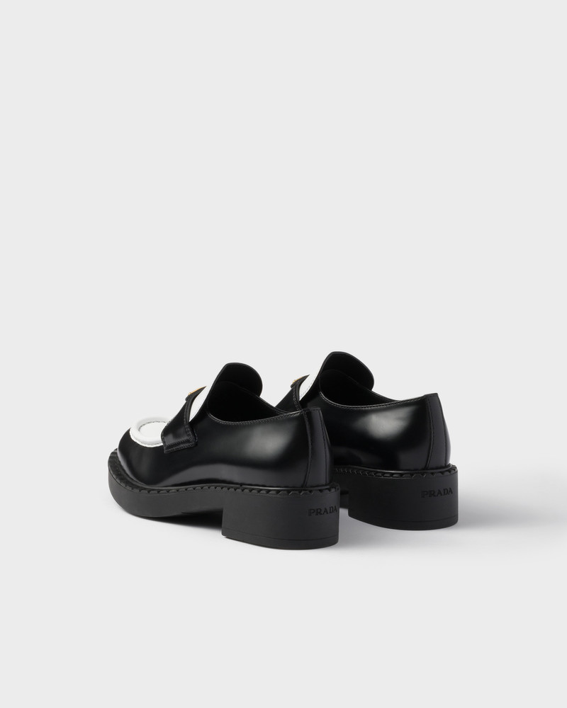 Chocolate two-tone brushed leather loafers 5