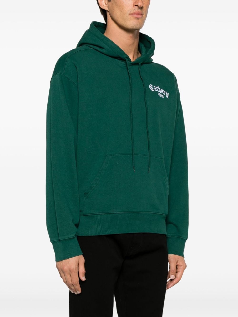 Onyx Script logo-embroidered hoodie - 3