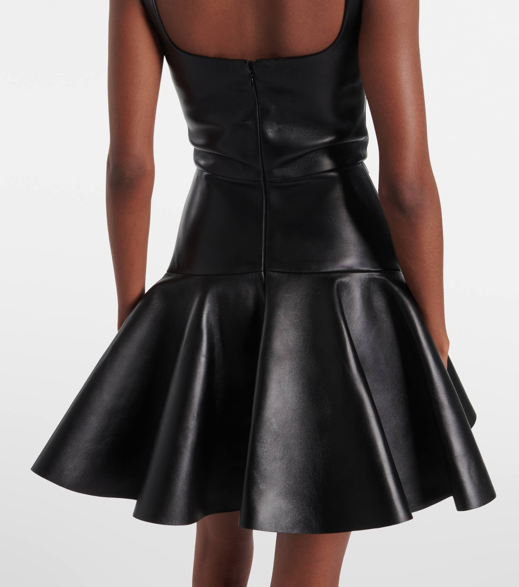 Ruffled leather minidress - 6