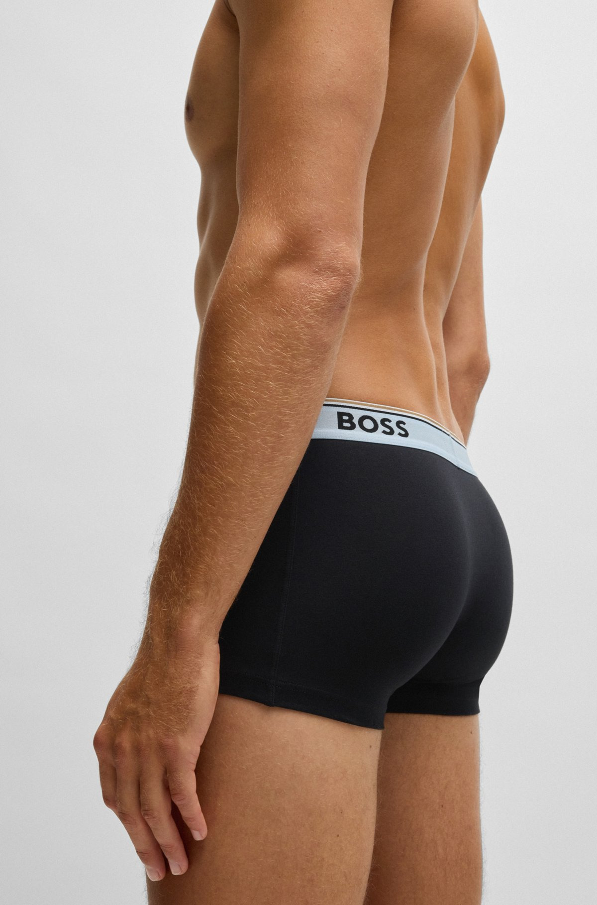 THREE-PACK OF STRETCH-COTTON TRUNKS WITH LOGO WAISTBANDS - 5