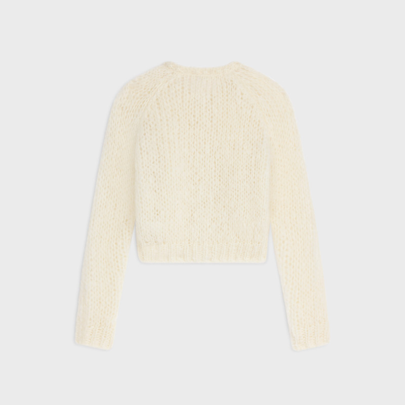 CELINE embroidered cardigan in mohair outlook