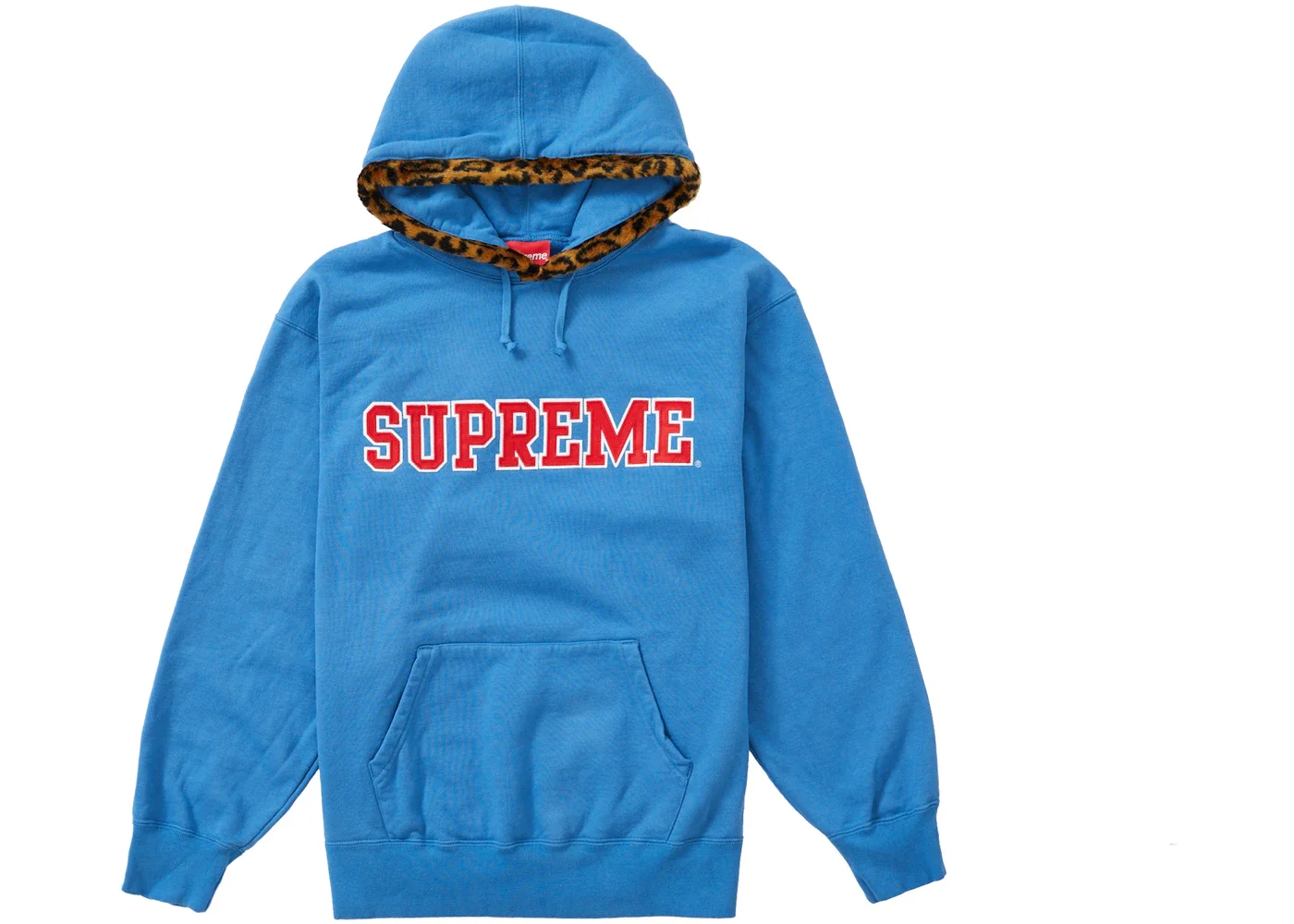 Supreme Leopard Trim Hooded Sweatshirt Pale Royal - 1