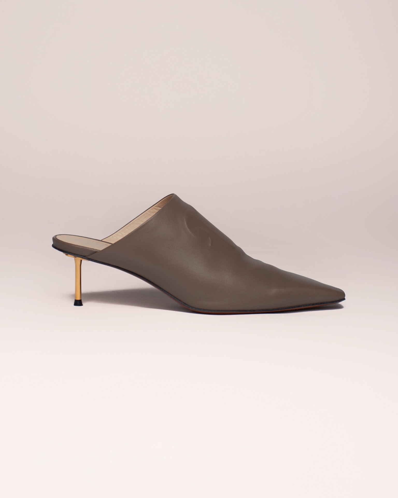 VILMA - Leather mules - Gray - 3