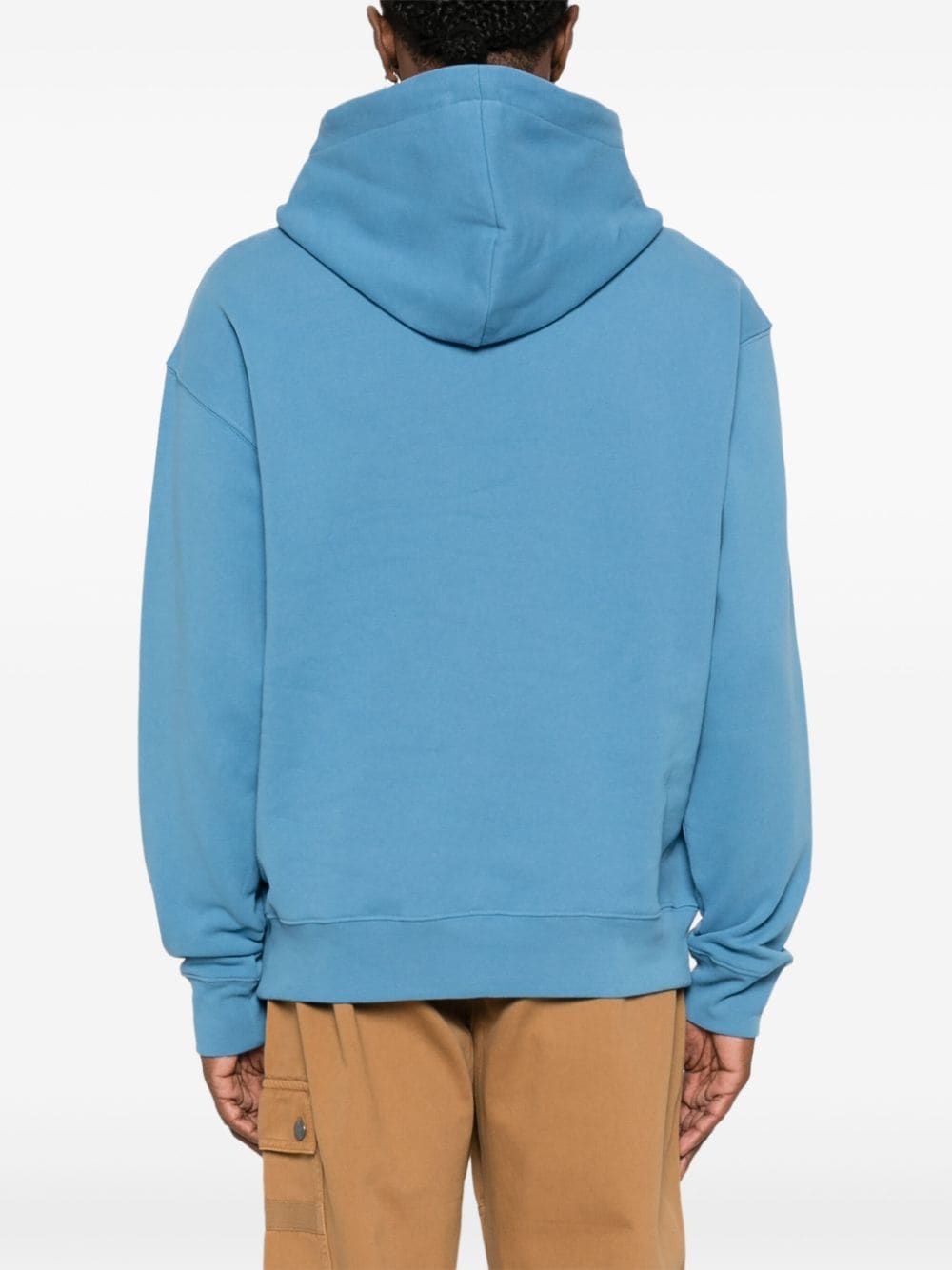 logo-embroidered cotton hoodie - 4