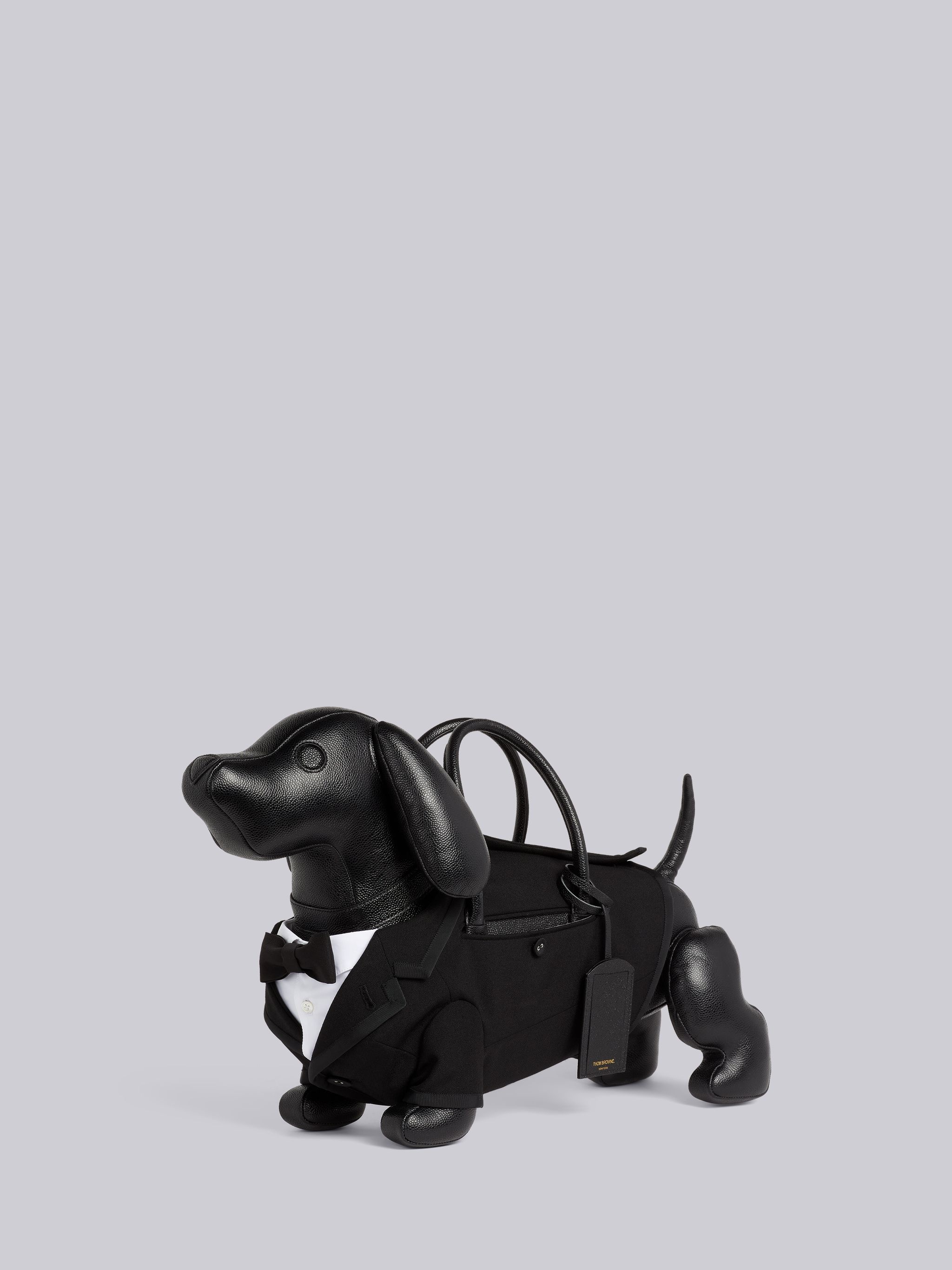 Black Pebble Grain Leather Tuxedo Hector Bag - 3