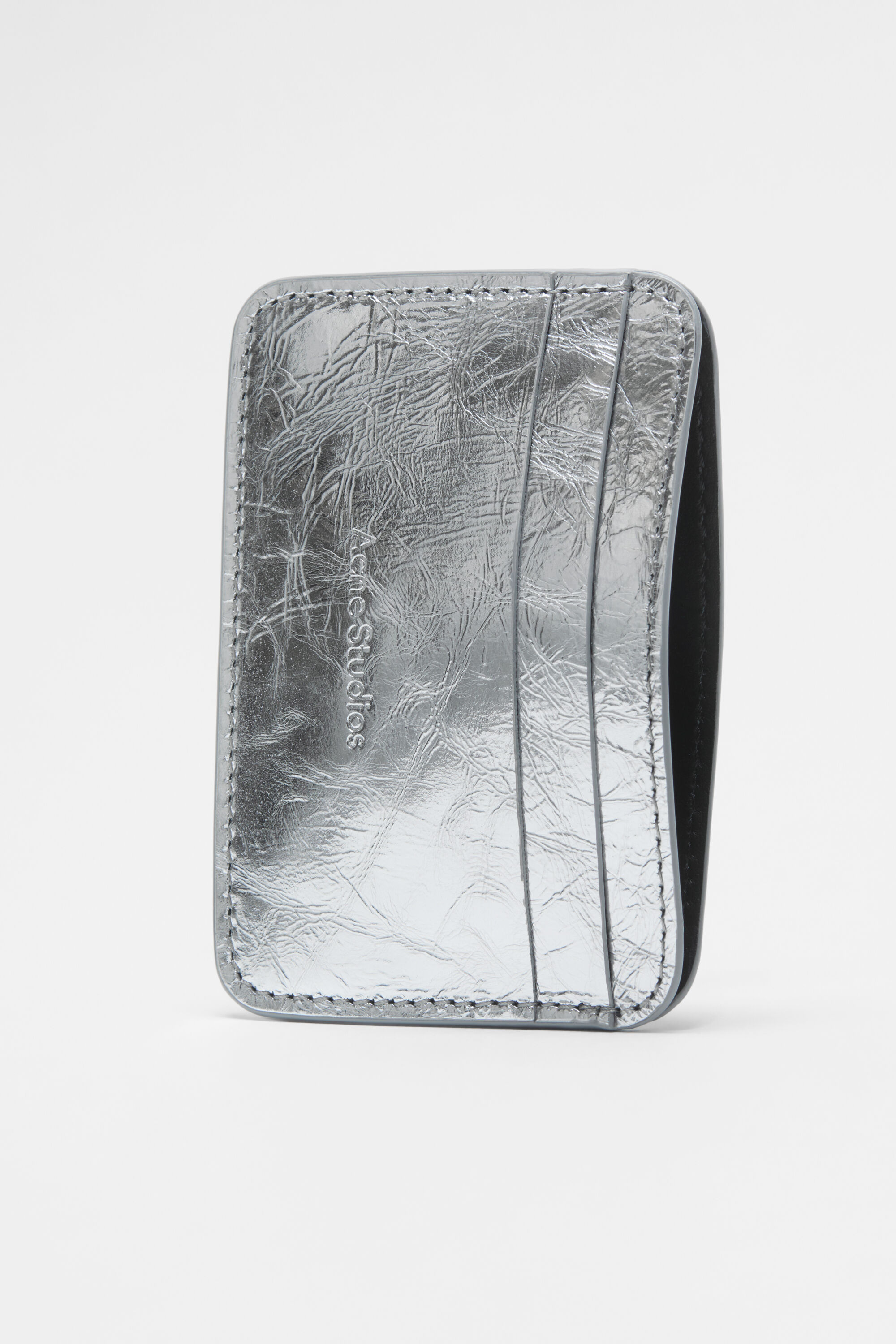 Leather card holder - Silver - 3