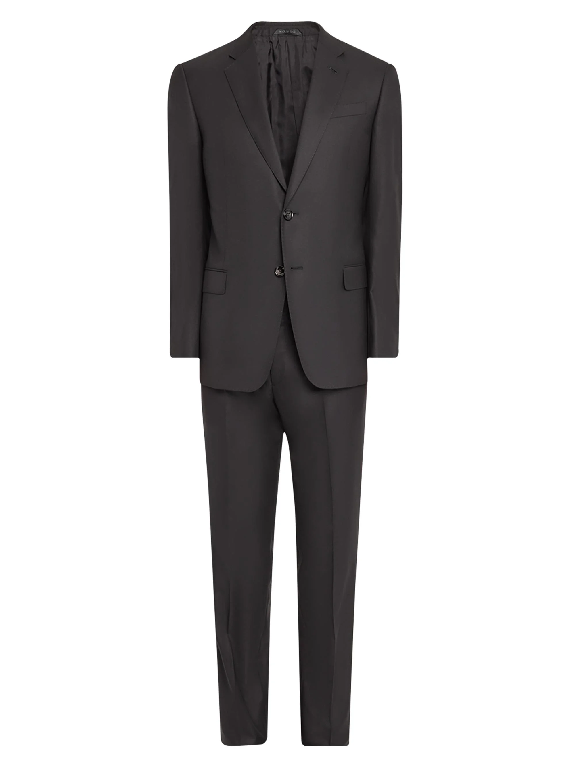 Men's Basic Wool Single-Breasted Suit - Black - 1