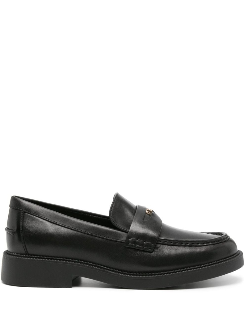 logo-penny leather loafers 1