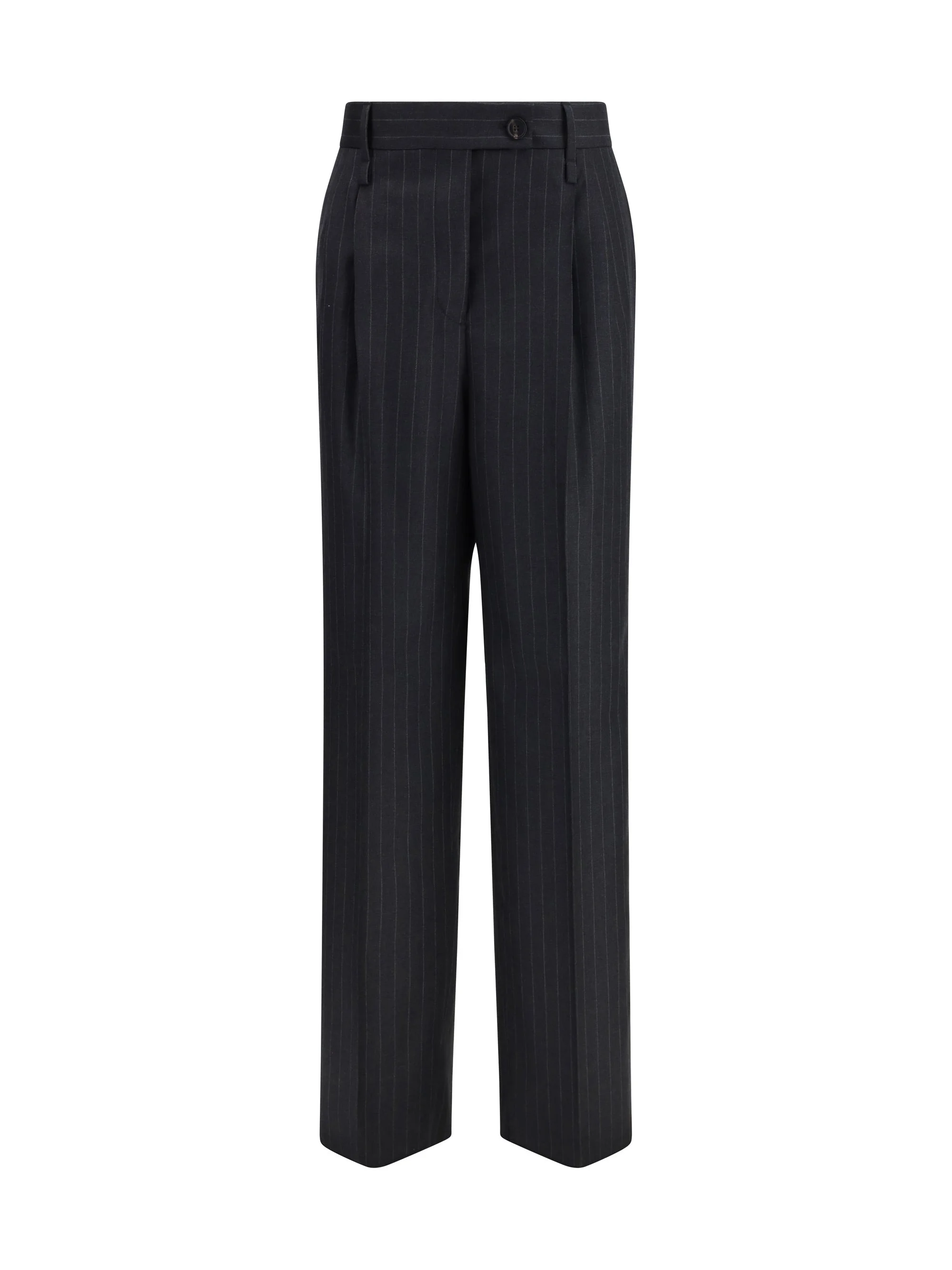 Ferragamo Women Pinstripe Wool Trousers - 1