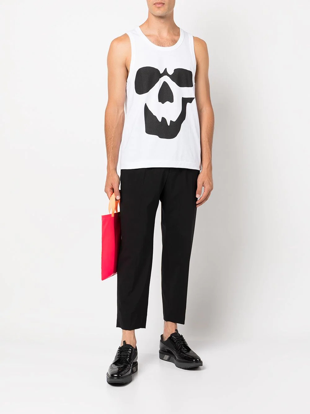 skull-print crew neck vest - 2