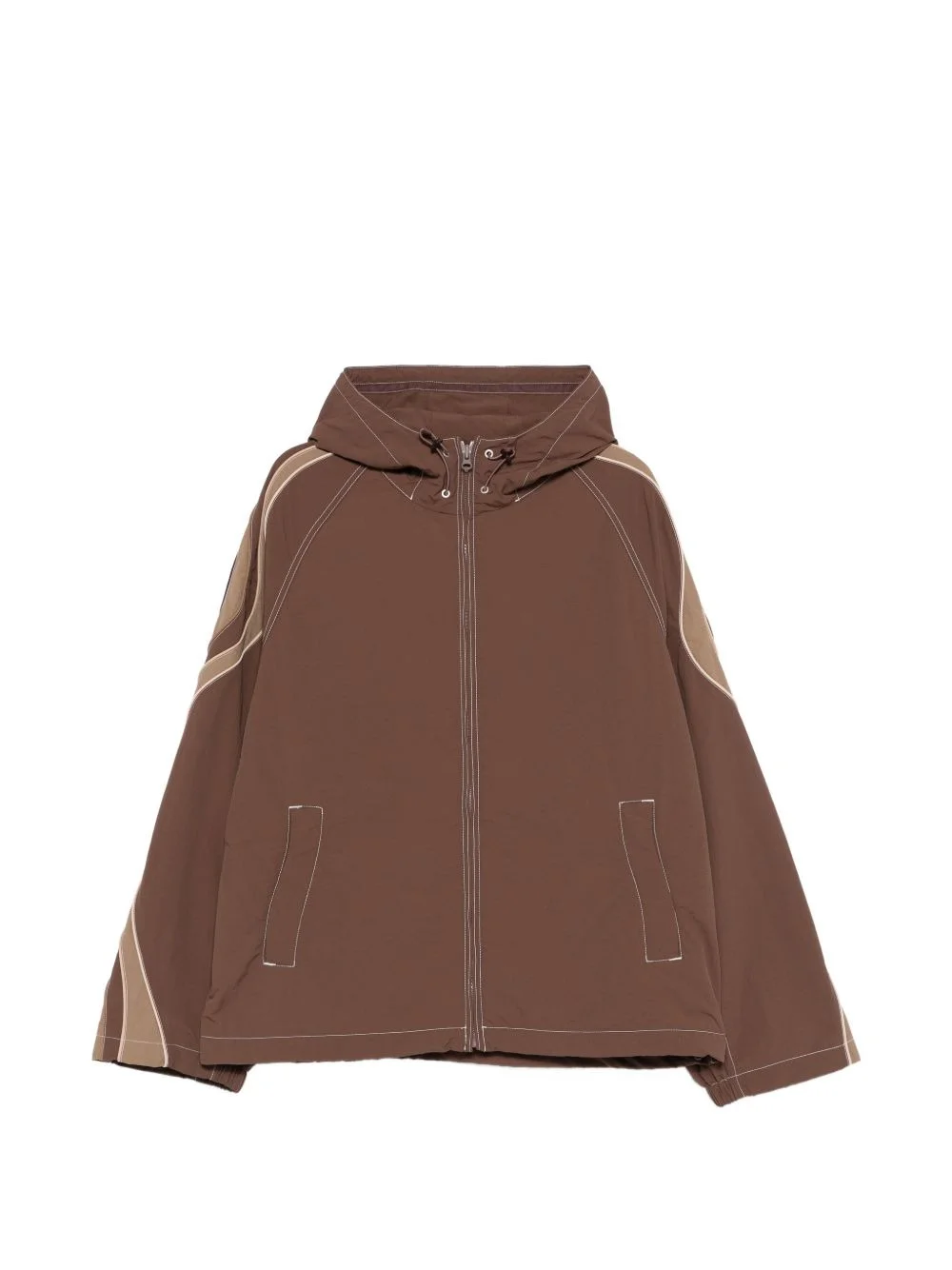 hooded panelled jacket - 1