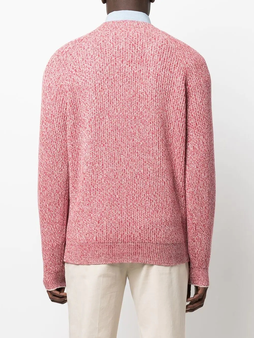 mark-knit ribbed-trim jumper - 4