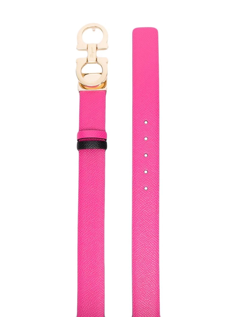 logo-buckle leather belt - 2