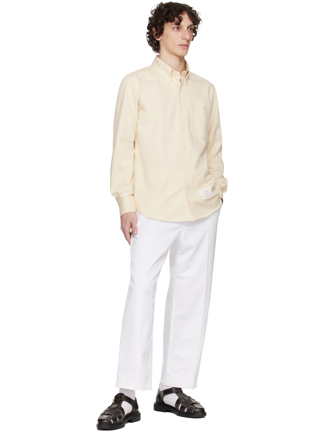 Beige Straight Fit Denim Shirt - 4