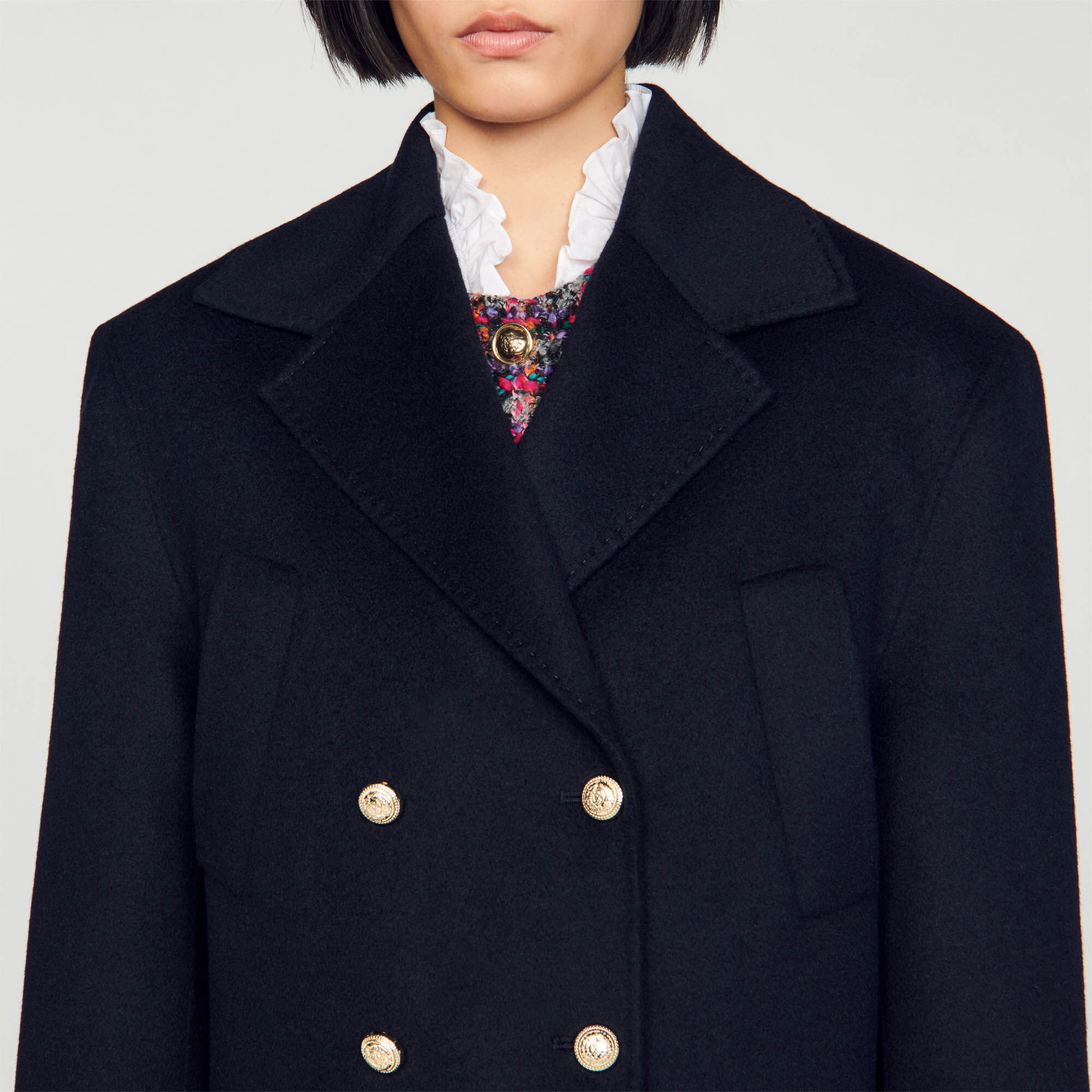 LONG DOUBLE-BREASTED COAT - 4