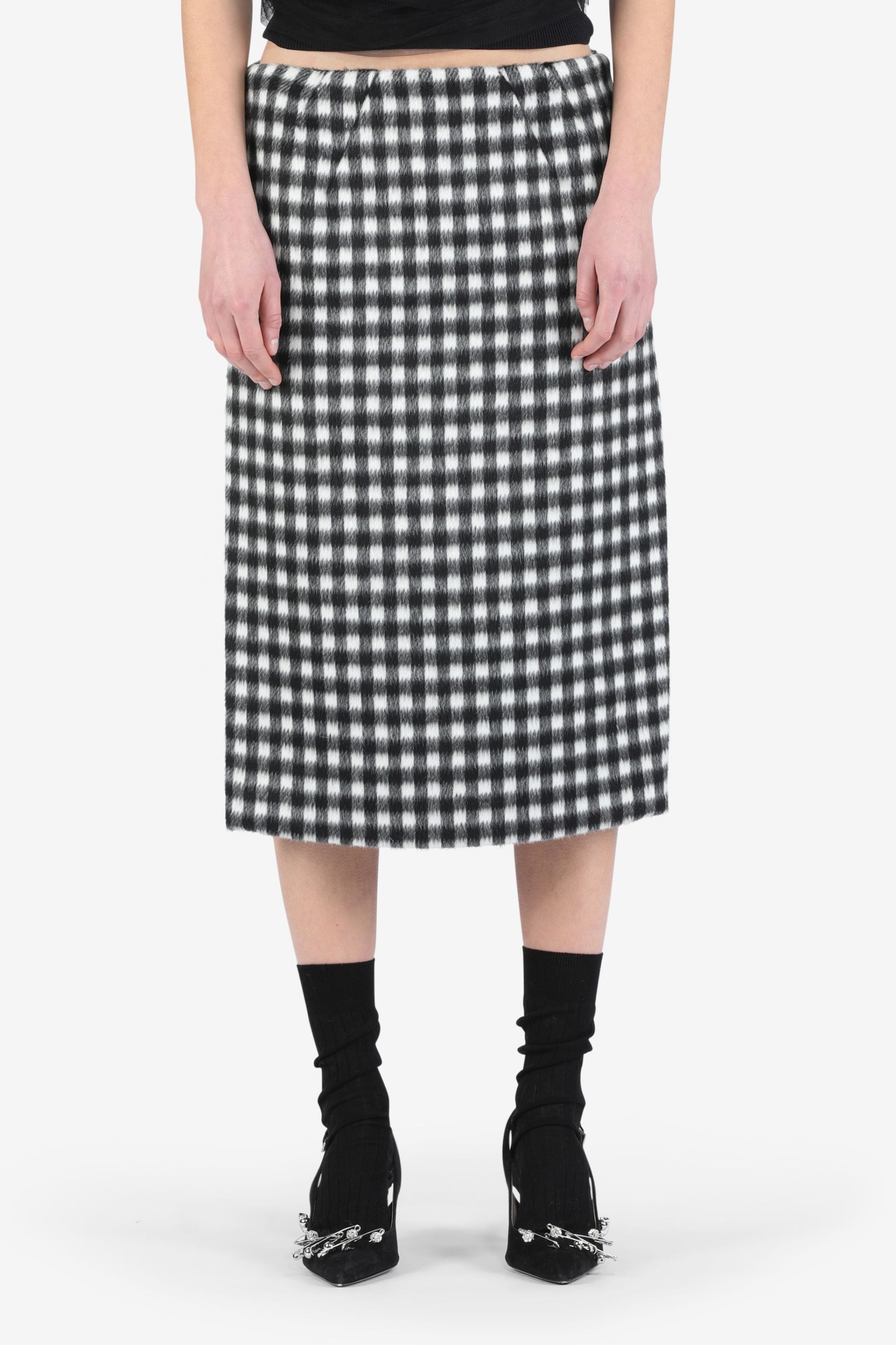 CHECKED PENCIL SKIRT - 1