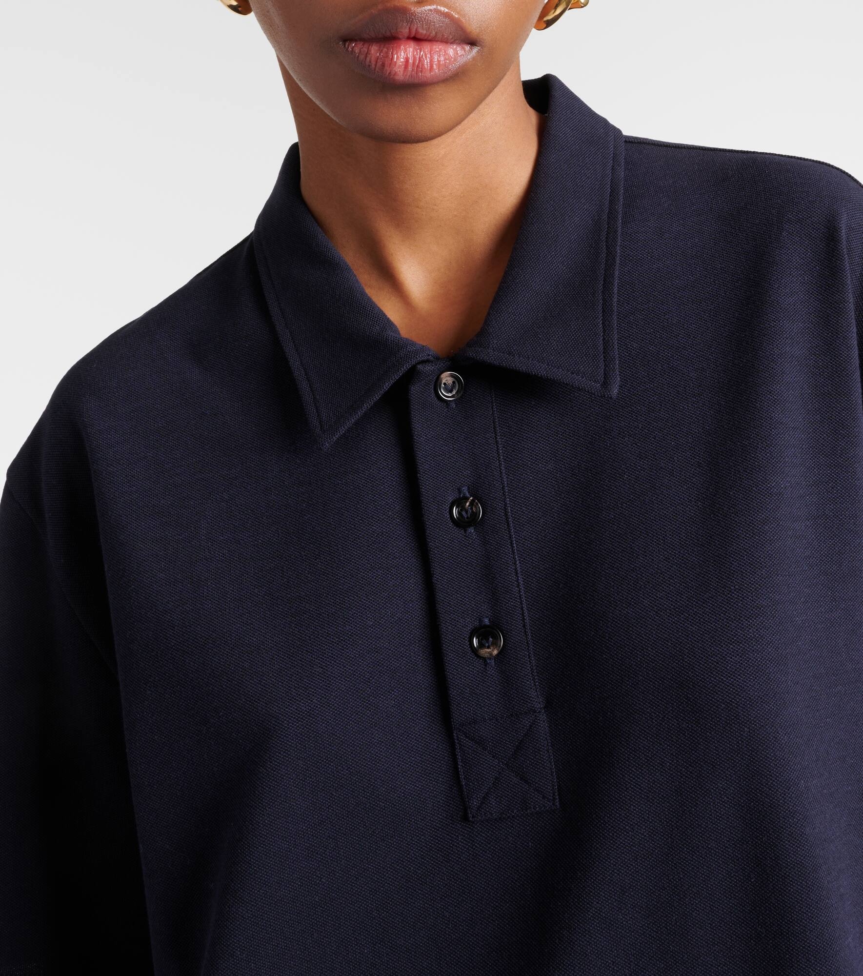 Cotton-blend piqué polo dress - 4