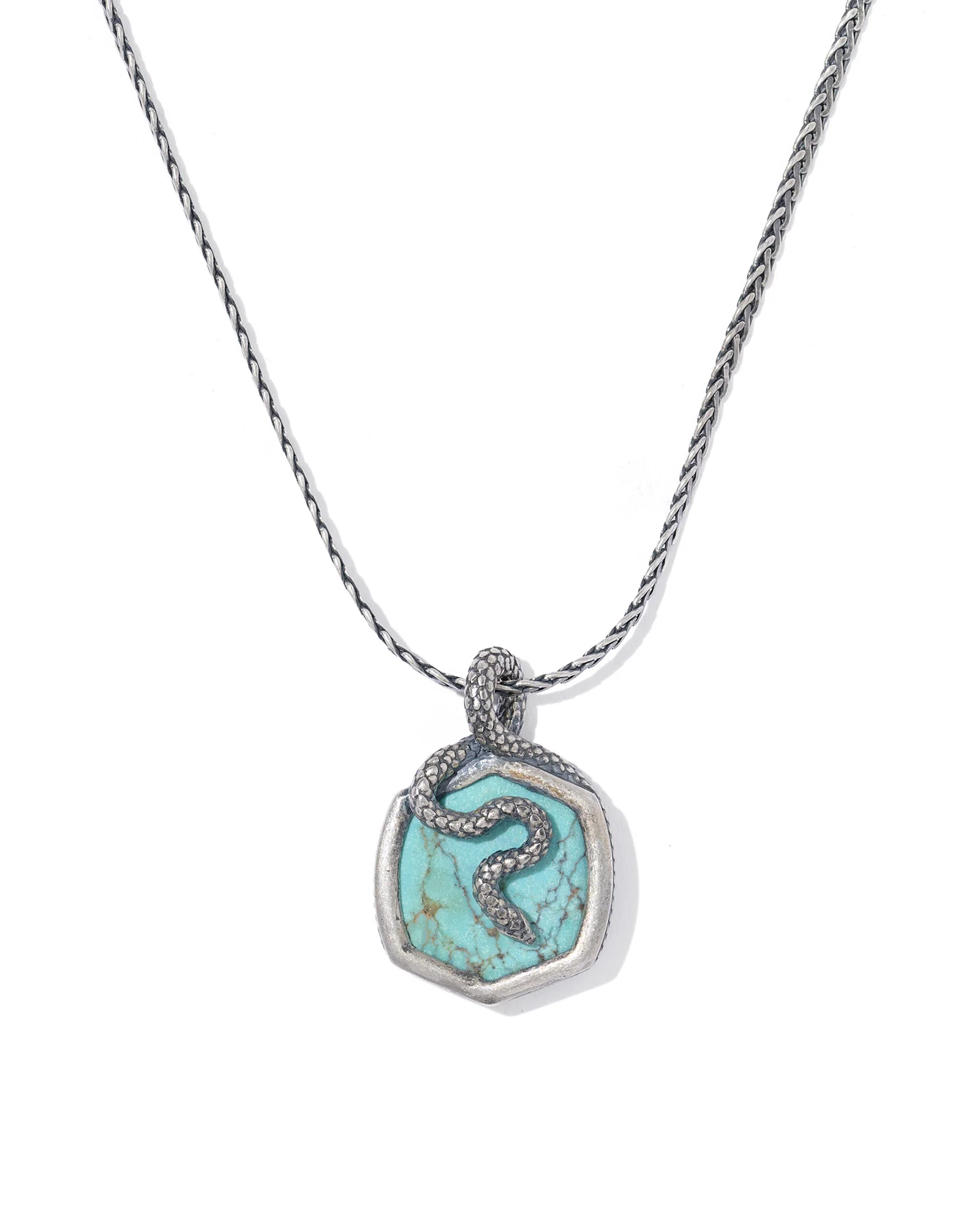 Phoenix Oxidized Sterling Silver Stone Charm Necklace - 1