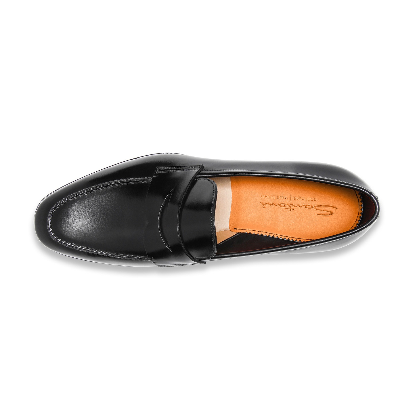 Men's black leather penny loafer - 5