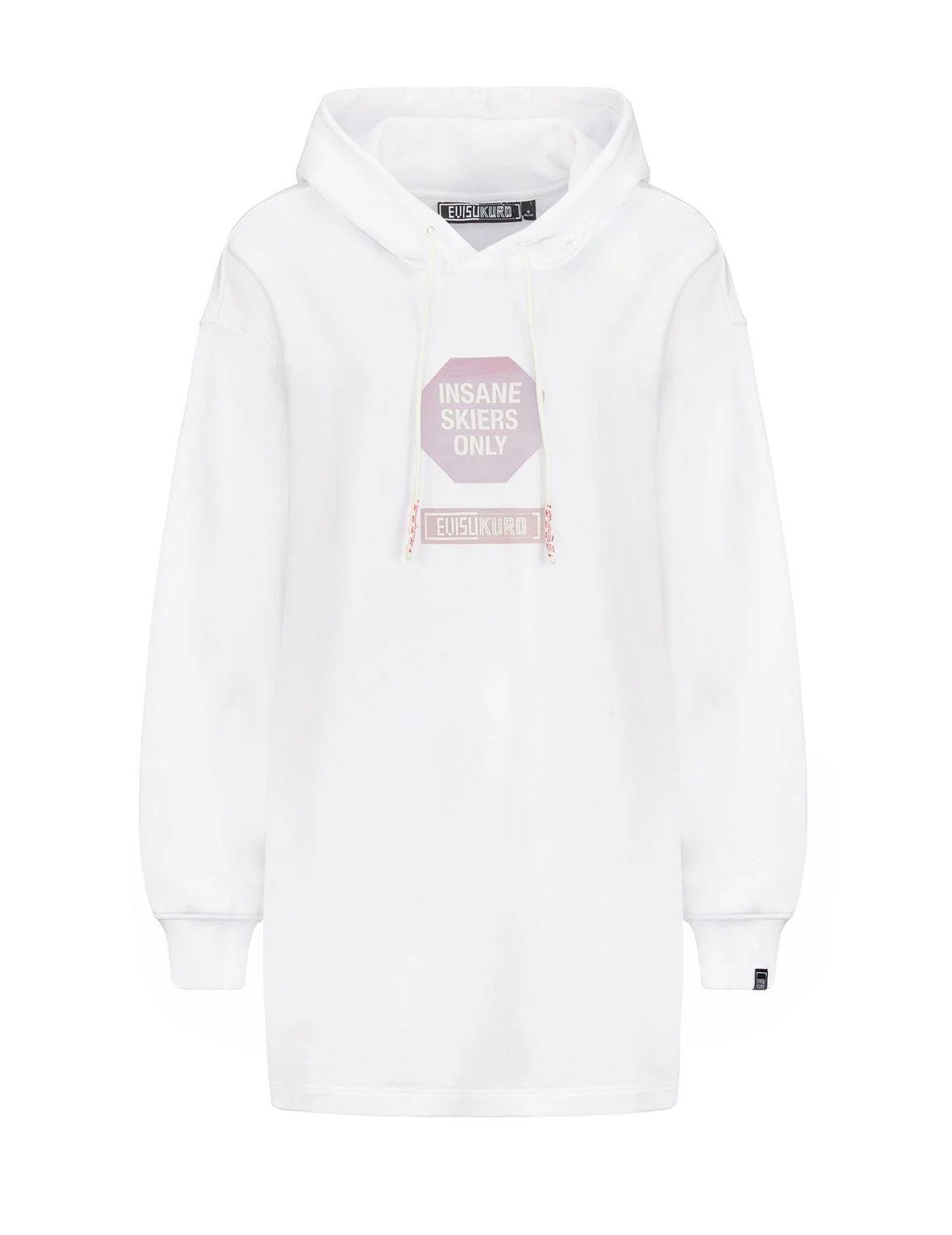 Warning Sign Print Oversized Hoodie - 1