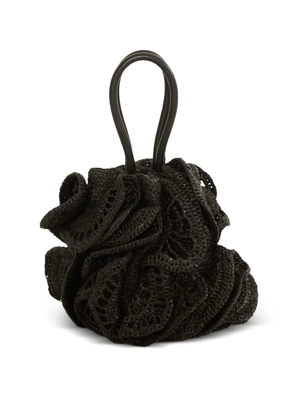 raffia flower tote bag - 1