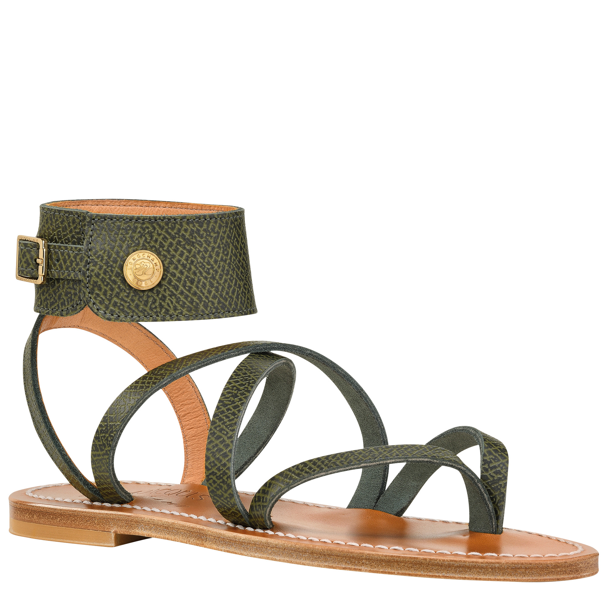 Longchamp x K.Jacques Sandals Forest - Leather - 3