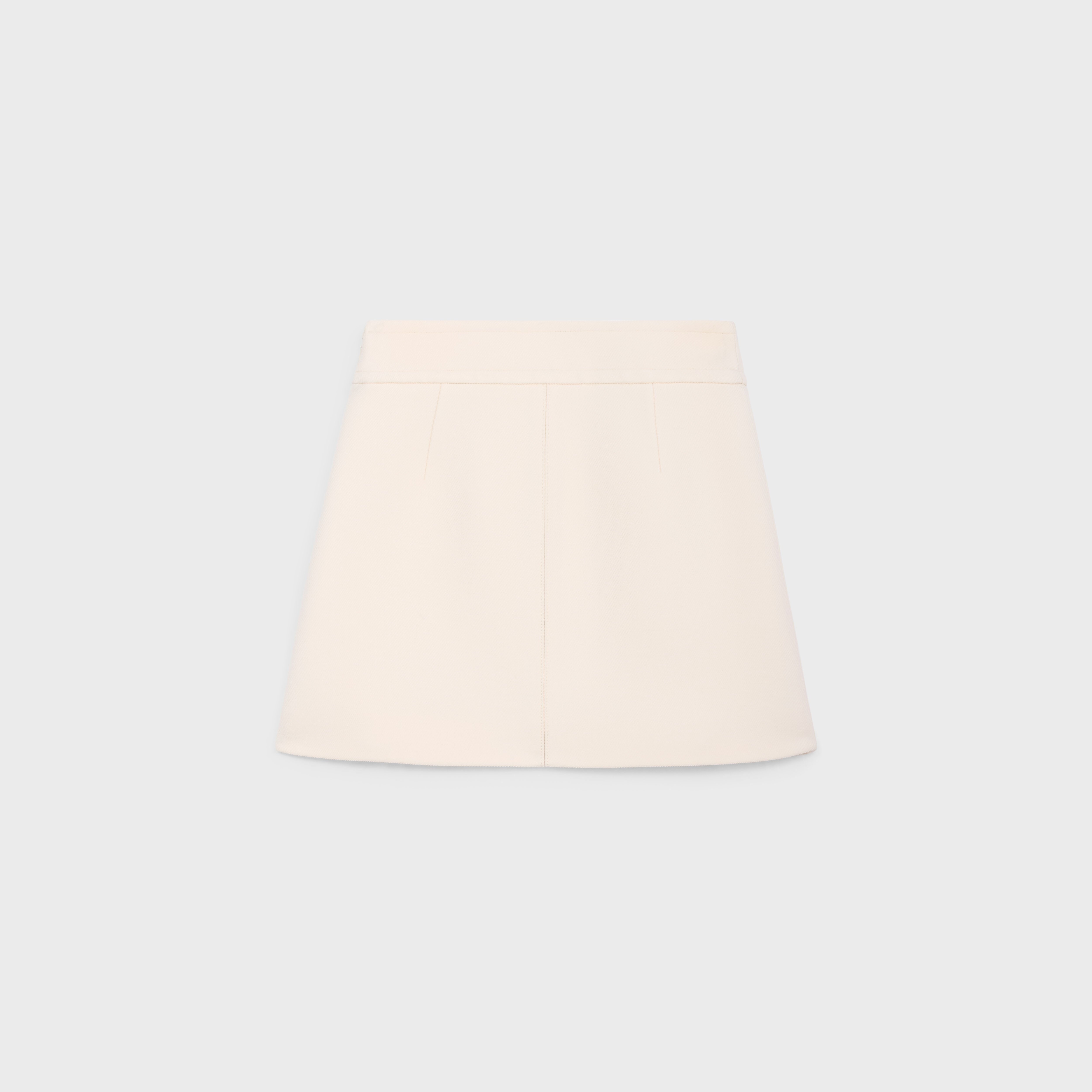 trapeze mini skirt in wool silk gabardine - 2