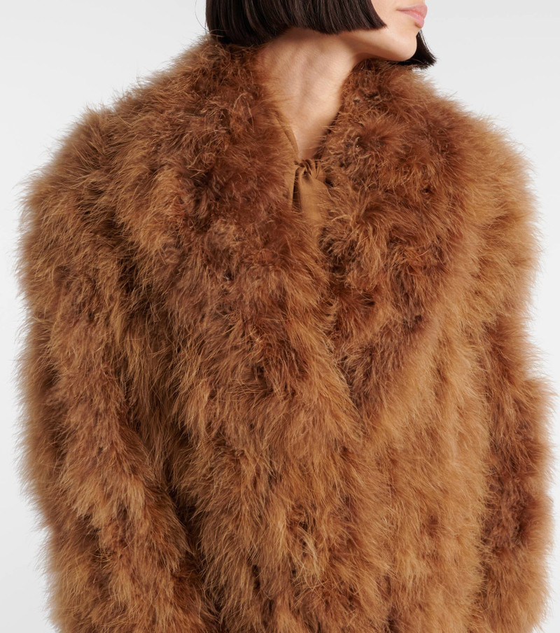 shawl-collar 깃털 코트 4