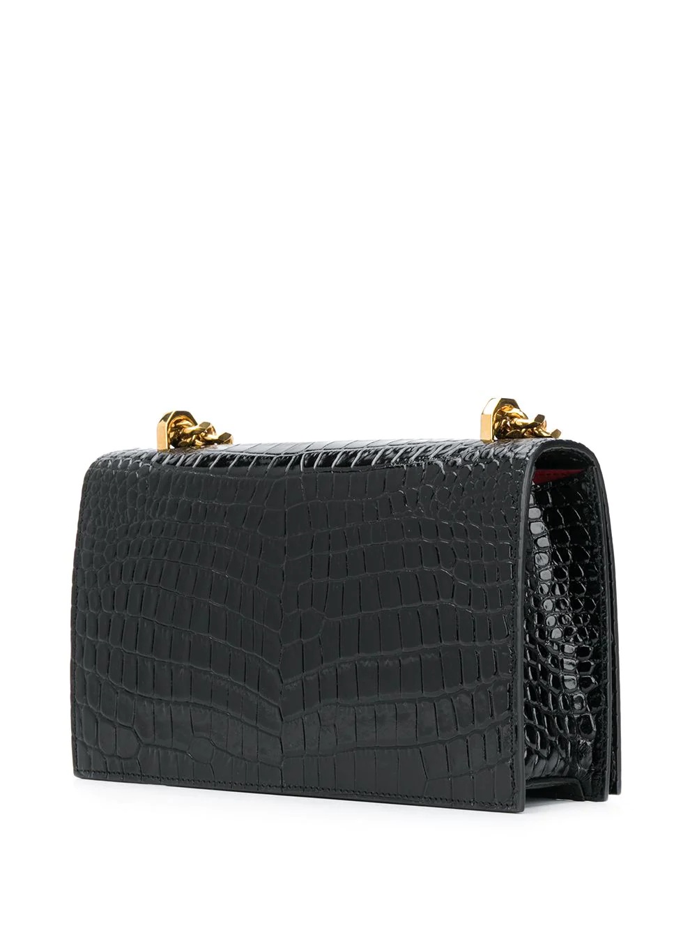 Jewelled crocodile-effect satchel - 3